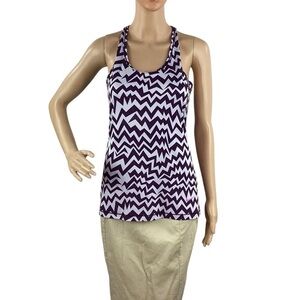 Nike Dri-FIT Purple White Chevron Racerback Tank Top Size M